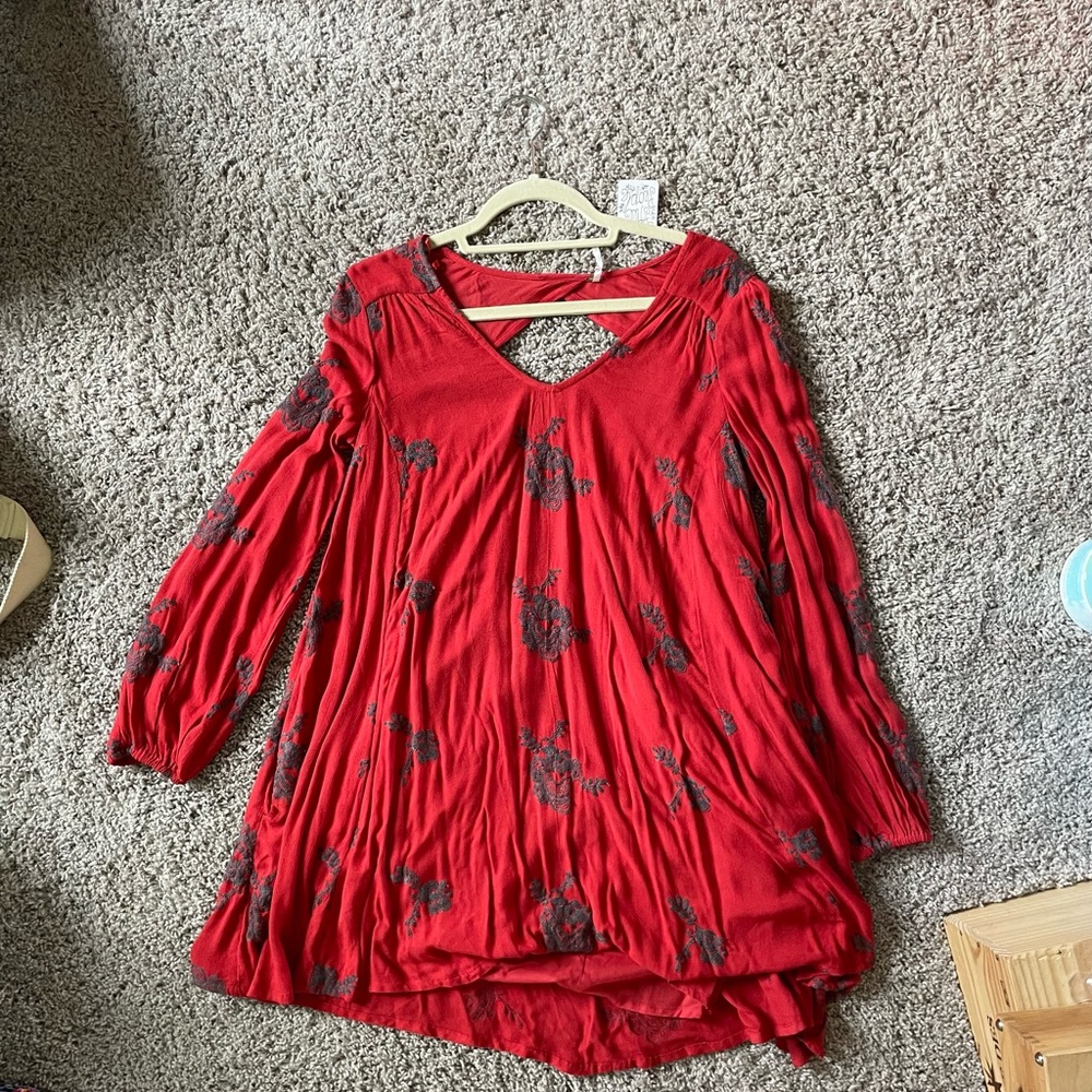 Free people bohemian long sleeve mini dress